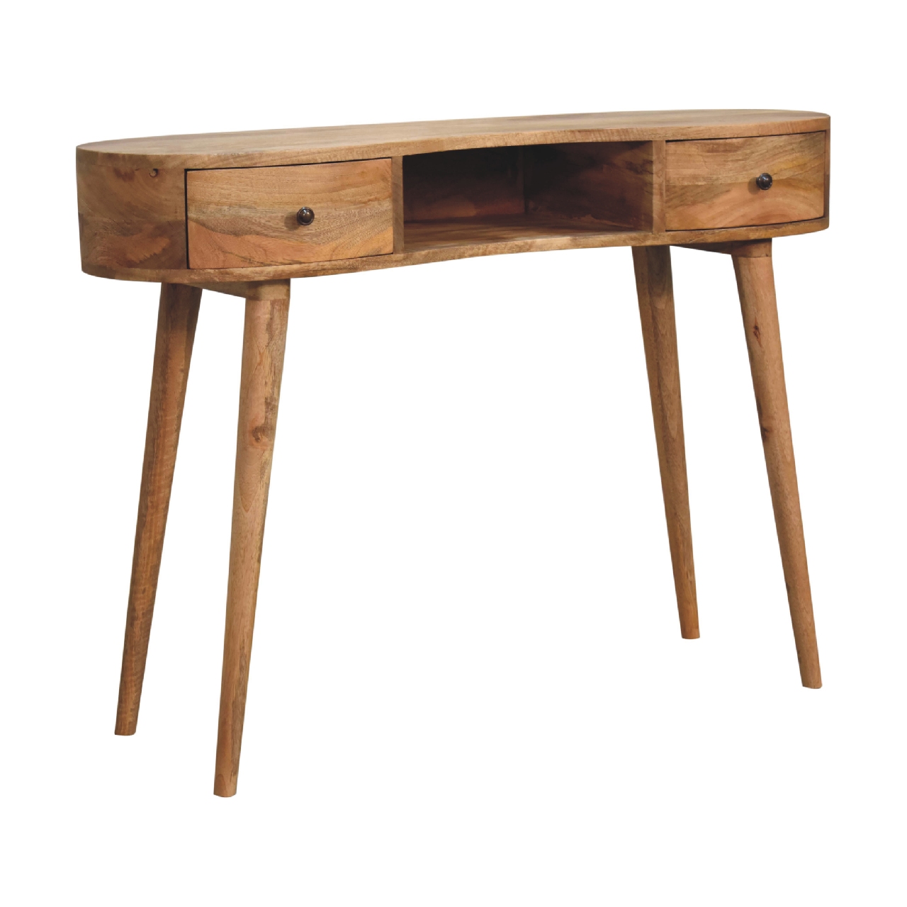 IN3320-2.jpg Oak-ish Wave Writing Desk - Image 2