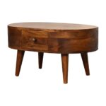 Mini Chestnut Rounded Coffee Table - Image 2
