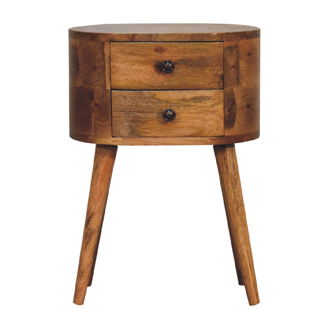 IN3330-1-3.jpg Mini Oak-ish Rounded Bedside Table - Image 1