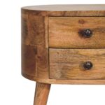 Mini Oak-ish Rounded Bedside Table - Image 4