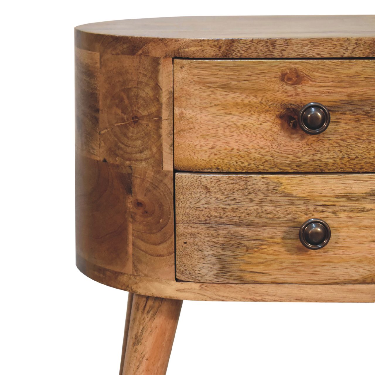 IN3330-4-1.jpg Mini Oak-ish Rounded Bedside Table - Image 4