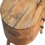 Mini Oak-ish Rounded Bedside Table - Image 5