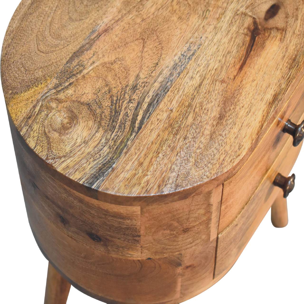 IN3330-5-1.jpg Mini Oak-ish Rounded Bedside Table - Image 5