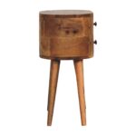 Mini Oak-ish Rounded Bedside Table - Image 8