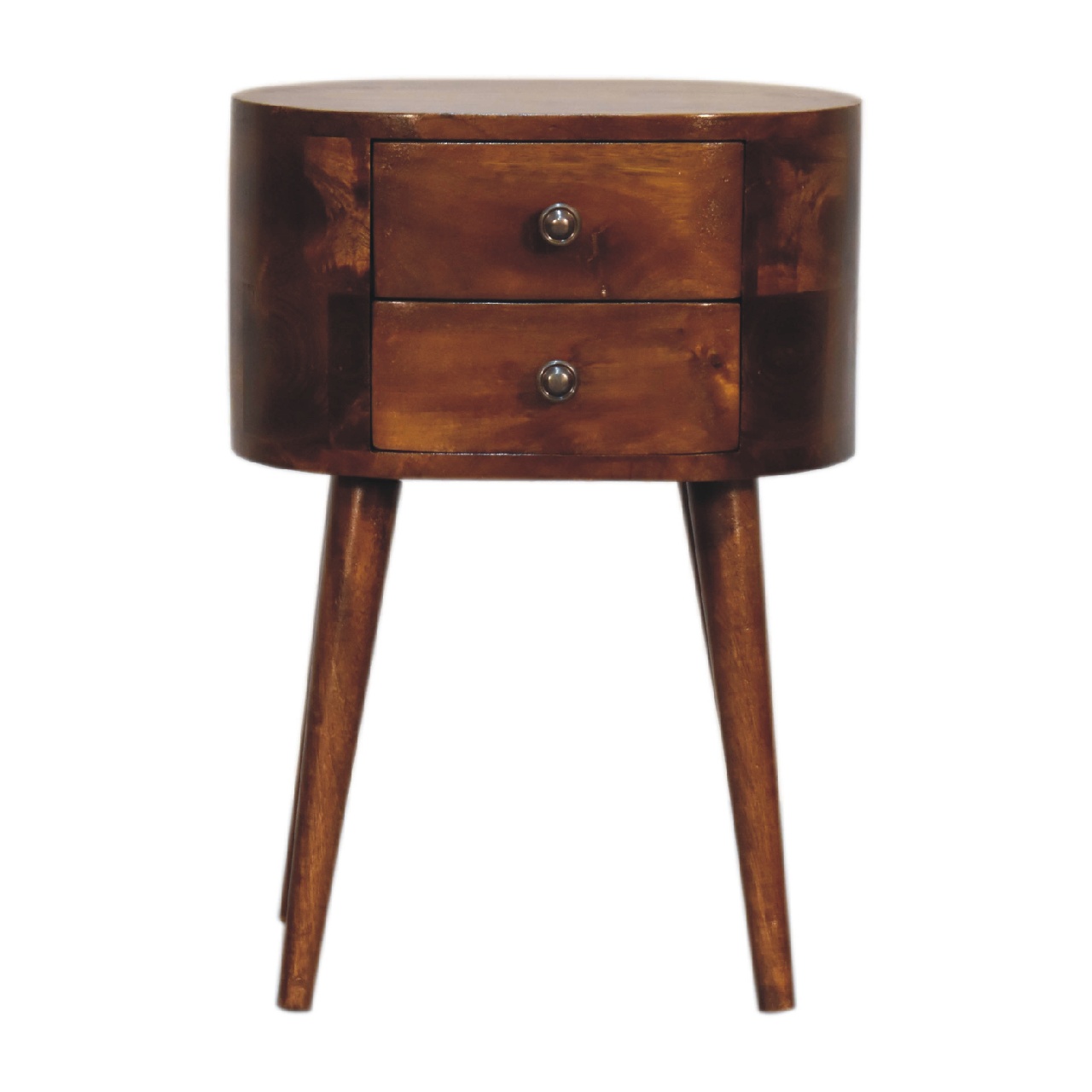 IN3331-1-1.jpg Mini Chestnut Rounded Bedside Table - Image 1