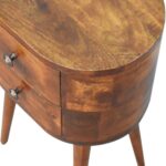 Mini Chestnut Rounded Bedside Table - Image 6