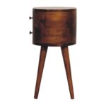 Mini Chestnut Rounded Bedside Table - Image 9