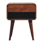 Curve Open Slot Chestnut Bedside