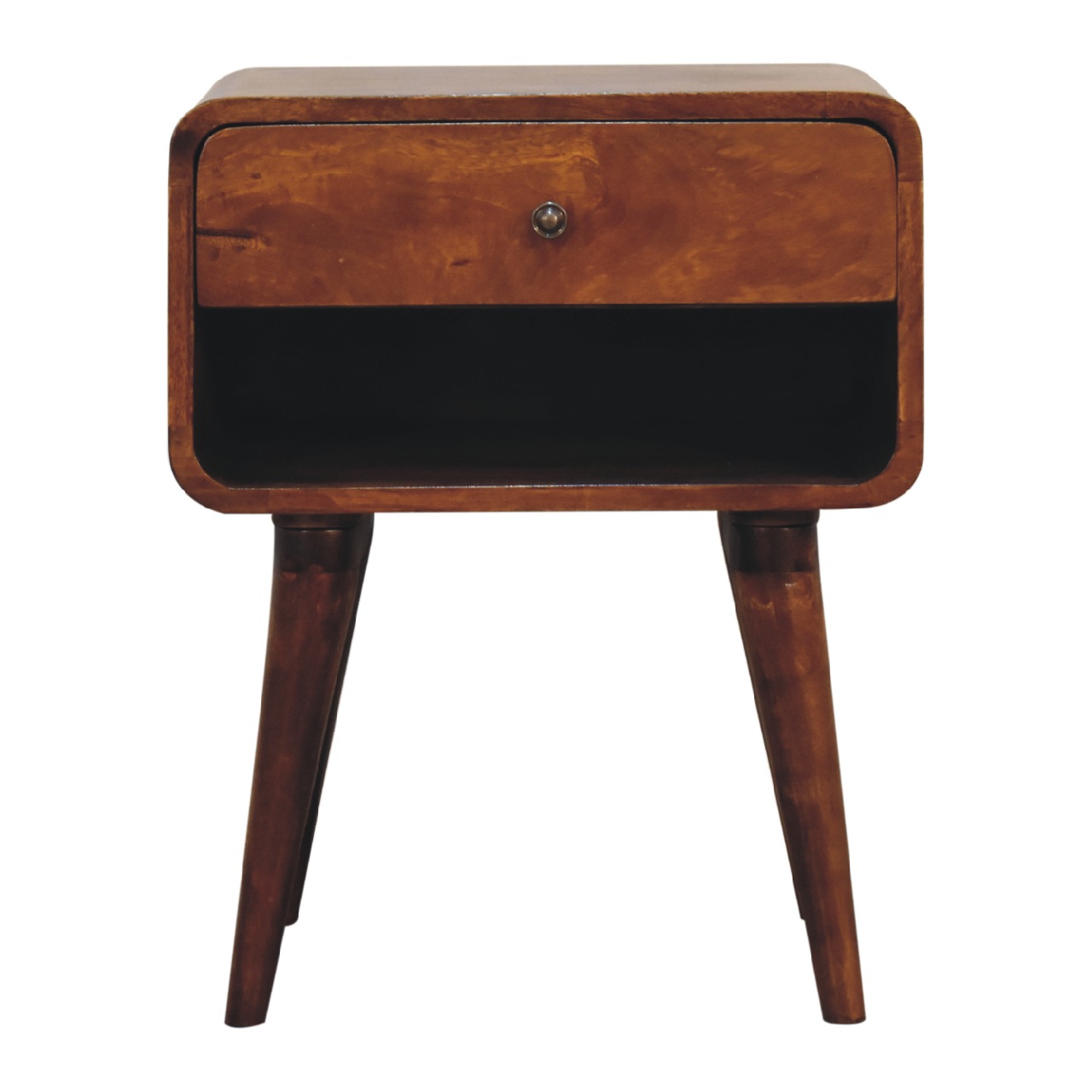 IN3363-1-1.jpg Curve Open Slot Chestnut Bedside - Image 1