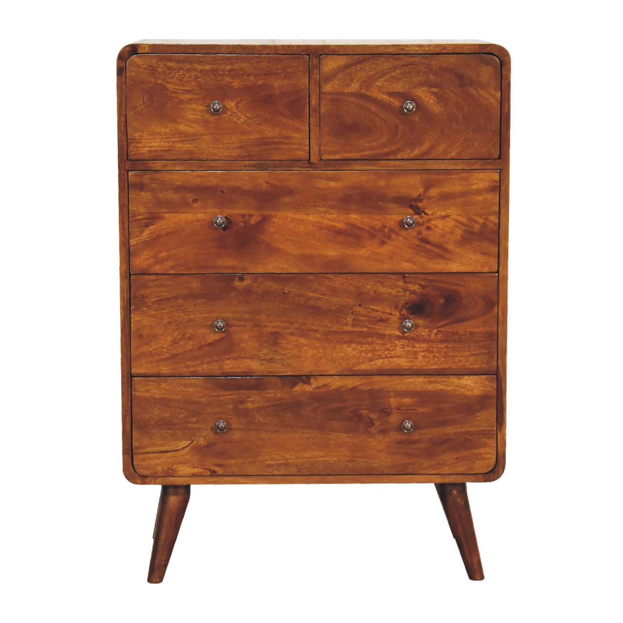 IN3406-1-1.jpg 2 over 3 Curved Chestnut Chest - Image 1