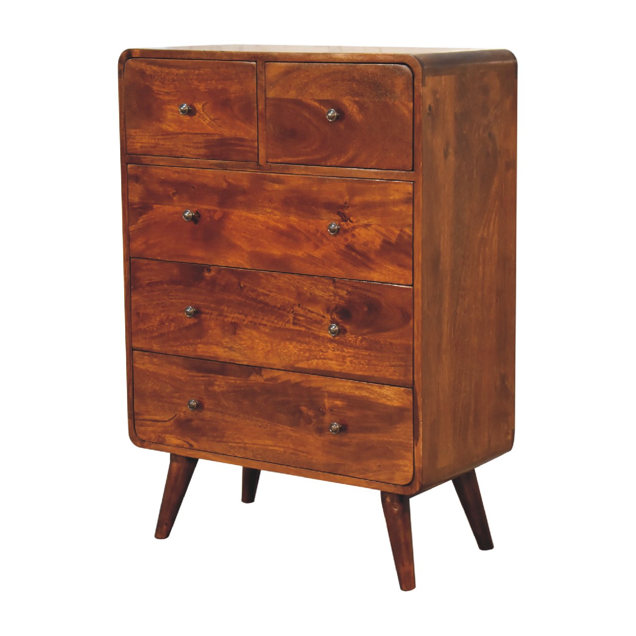 IN3406-2.jpg 2 over 3 Curved Chestnut Chest - Image 2