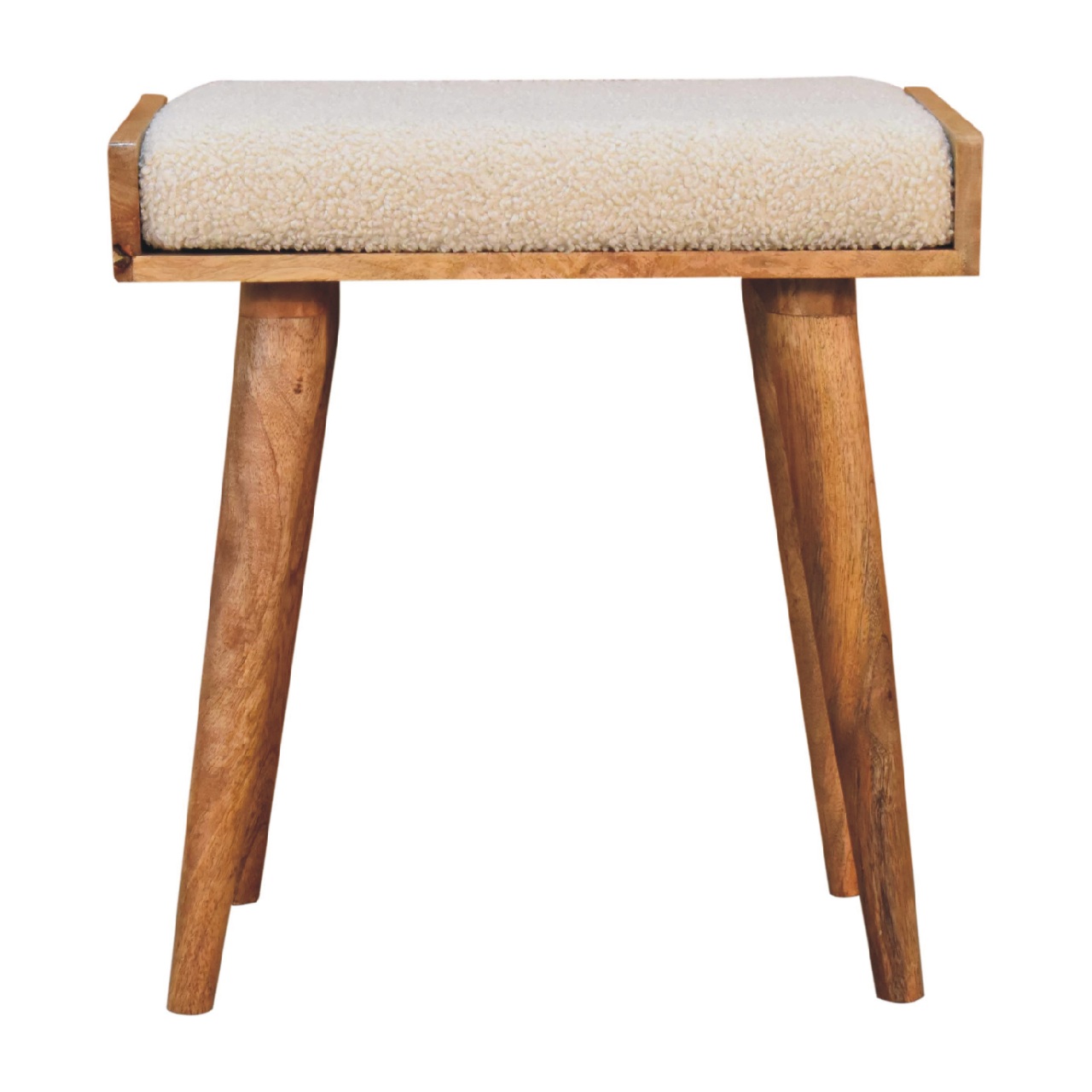 IN3433-1-1.jpg Boucle Cream Tray Style Footstool - Image 1