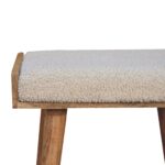 Boucle Cream Tray Style Footstool - Image 4