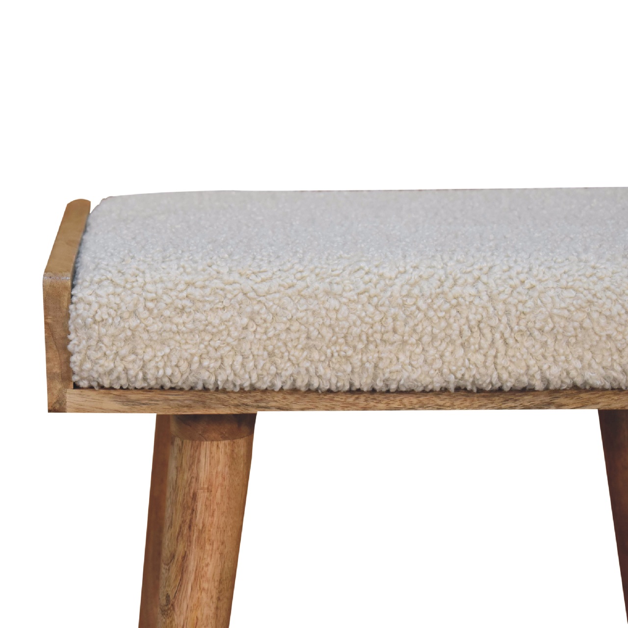 IN3433-4.jpg Boucle Cream Tray Style Footstool - Image 4