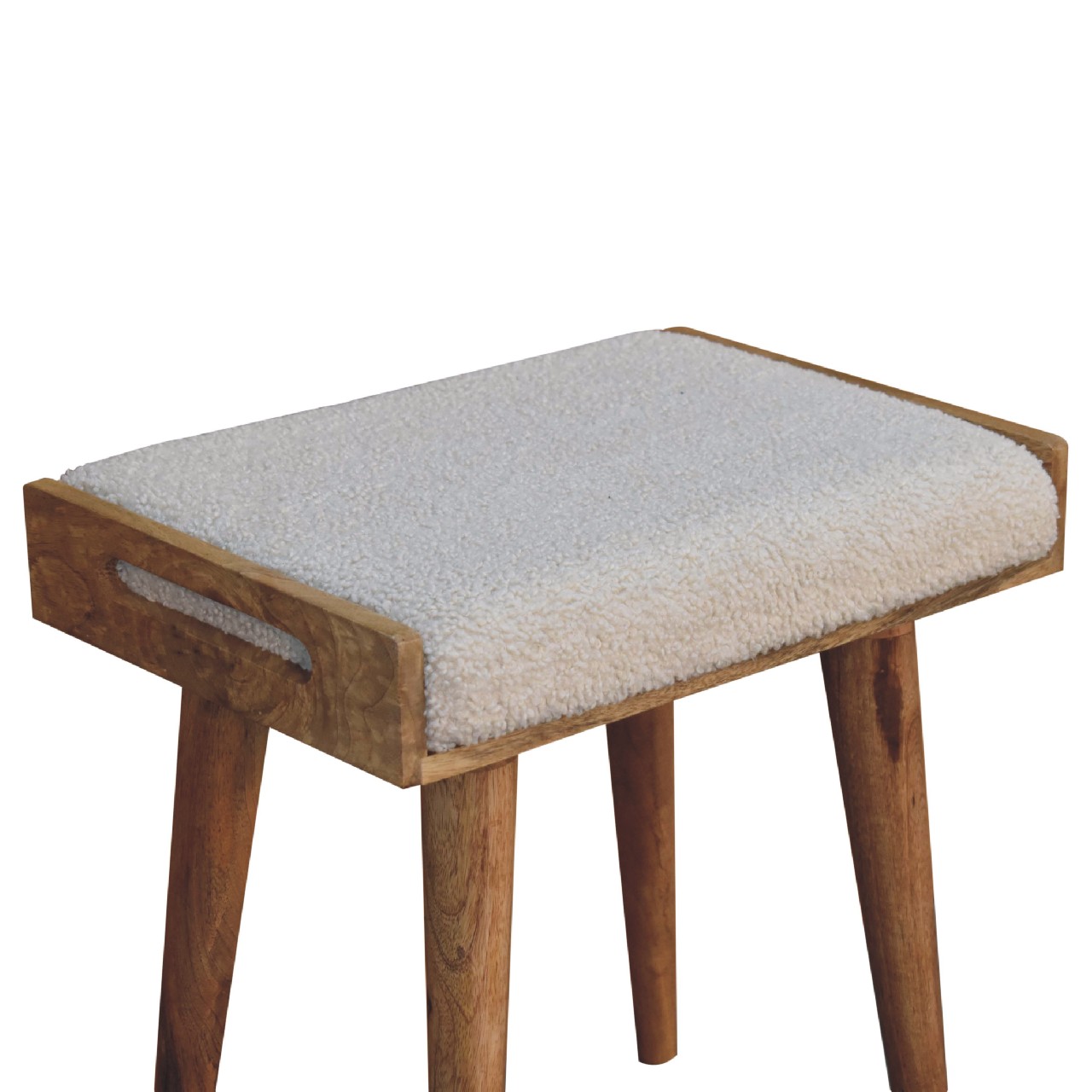 IN3433-6.jpg Boucle Cream Tray Style Footstool - Image 6