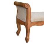 Cream Boucle French Style Bench - Image 6