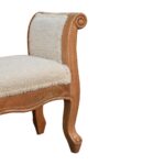 Cream Boucle French Style Bench - Image 7