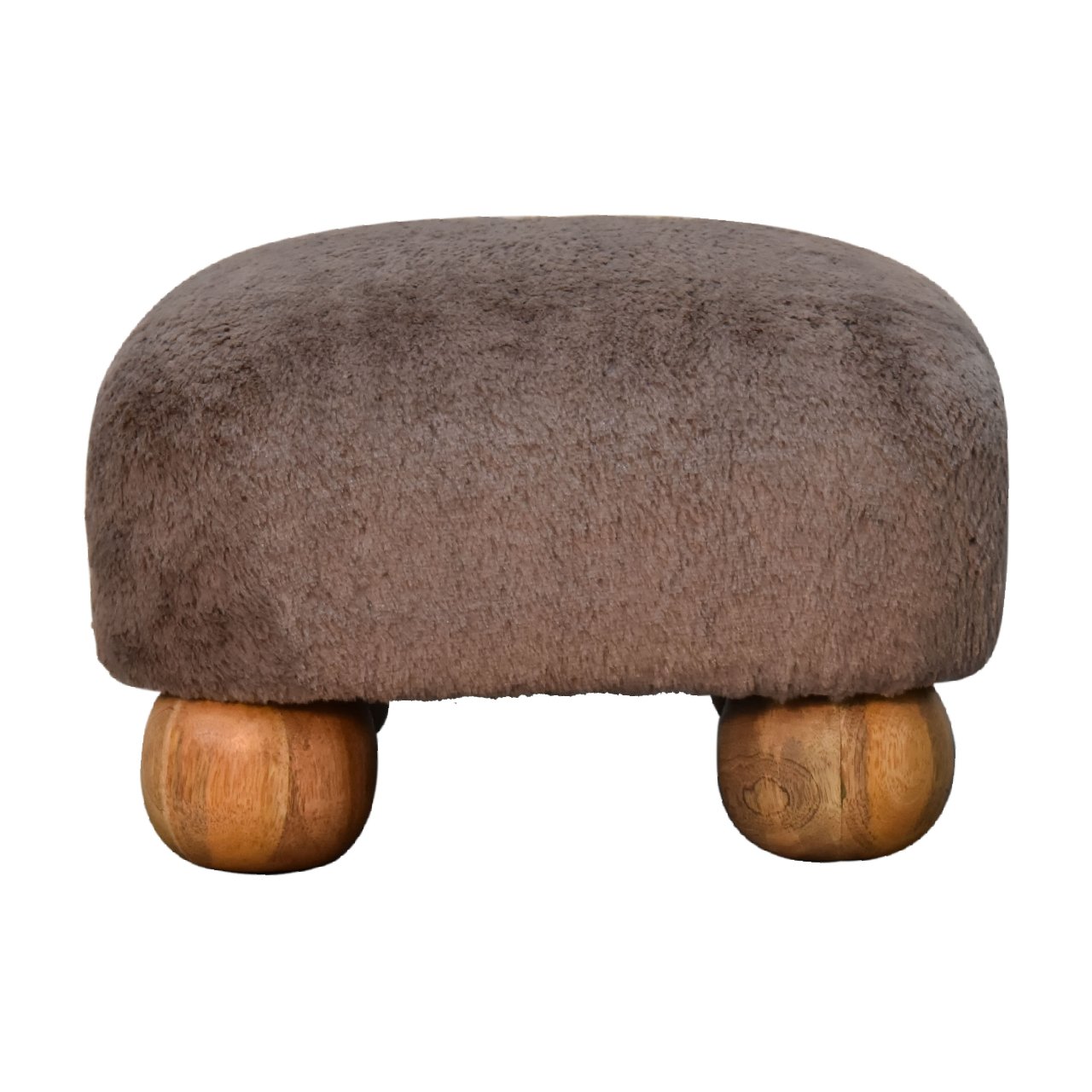 IN3483-1-1.jpg Mocha Faux Fur Nordic Footstool - Image 1