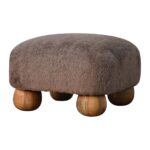 Mocha Faux Fur Nordic Footstool - Image 3