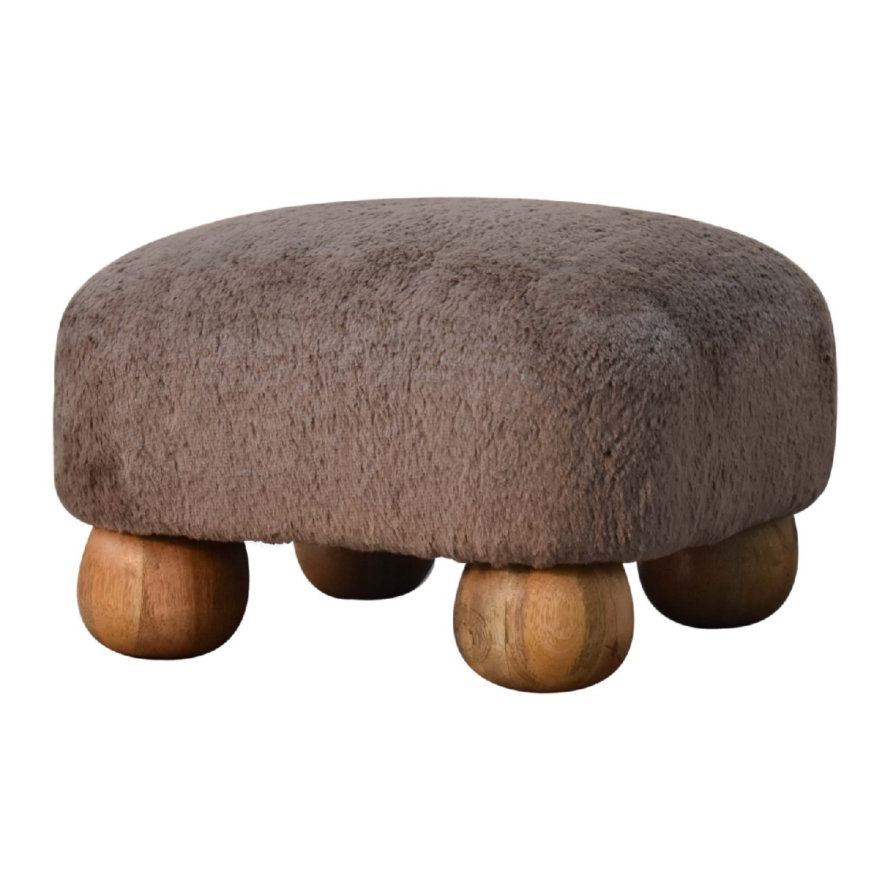 IN3483-3.jpg Mocha Faux Fur Nordic Footstool - Image 3