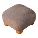 Mocha Faux Fur Nordic Footstool - Image 4