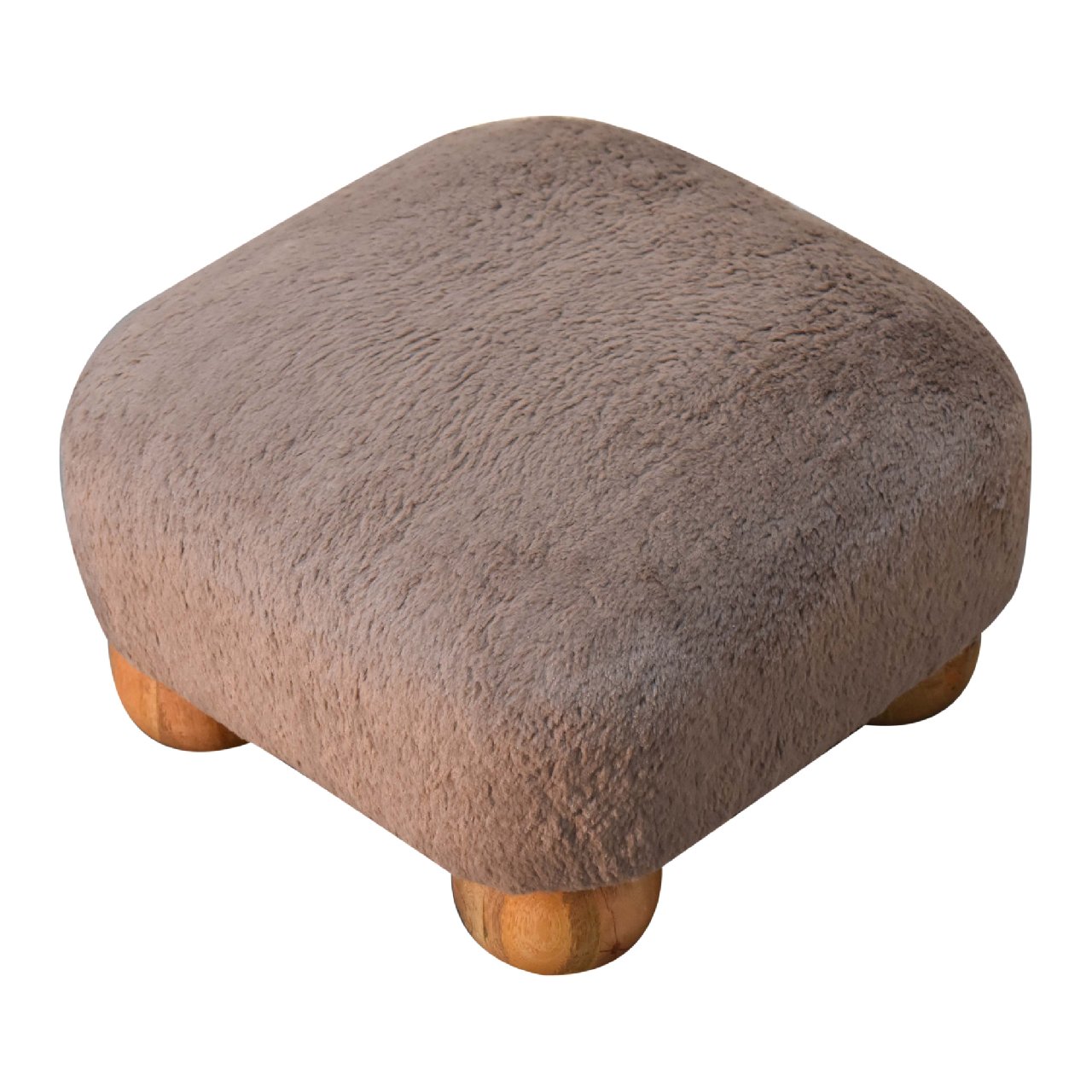IN3483-4.jpg Mocha Faux Fur Nordic Footstool - Image 4