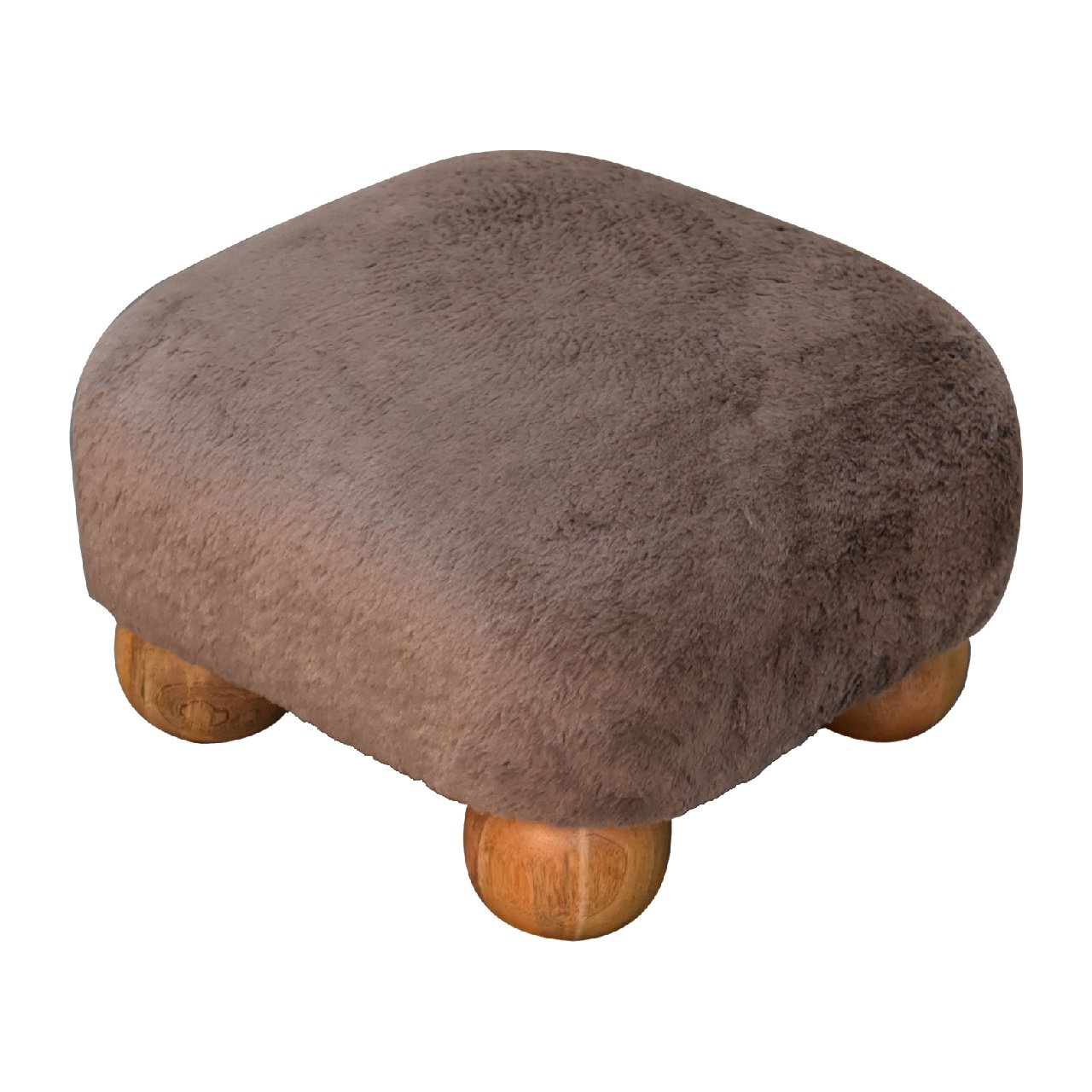 IN3483-6.jpg Mocha Faux Fur Nordic Footstool - Image 6