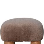 Mocha Faux Fur Nordic Footstool - Image 7