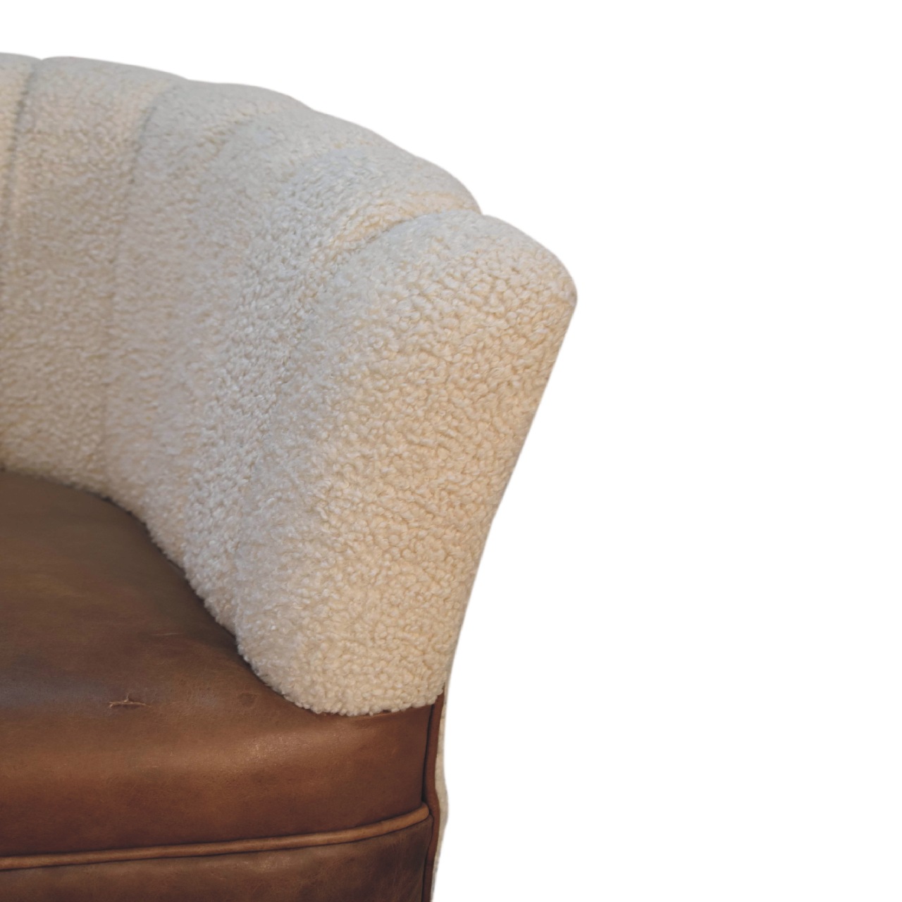 IN3488-4.jpg Boucle Cream Buffalo Armchair - Image 4