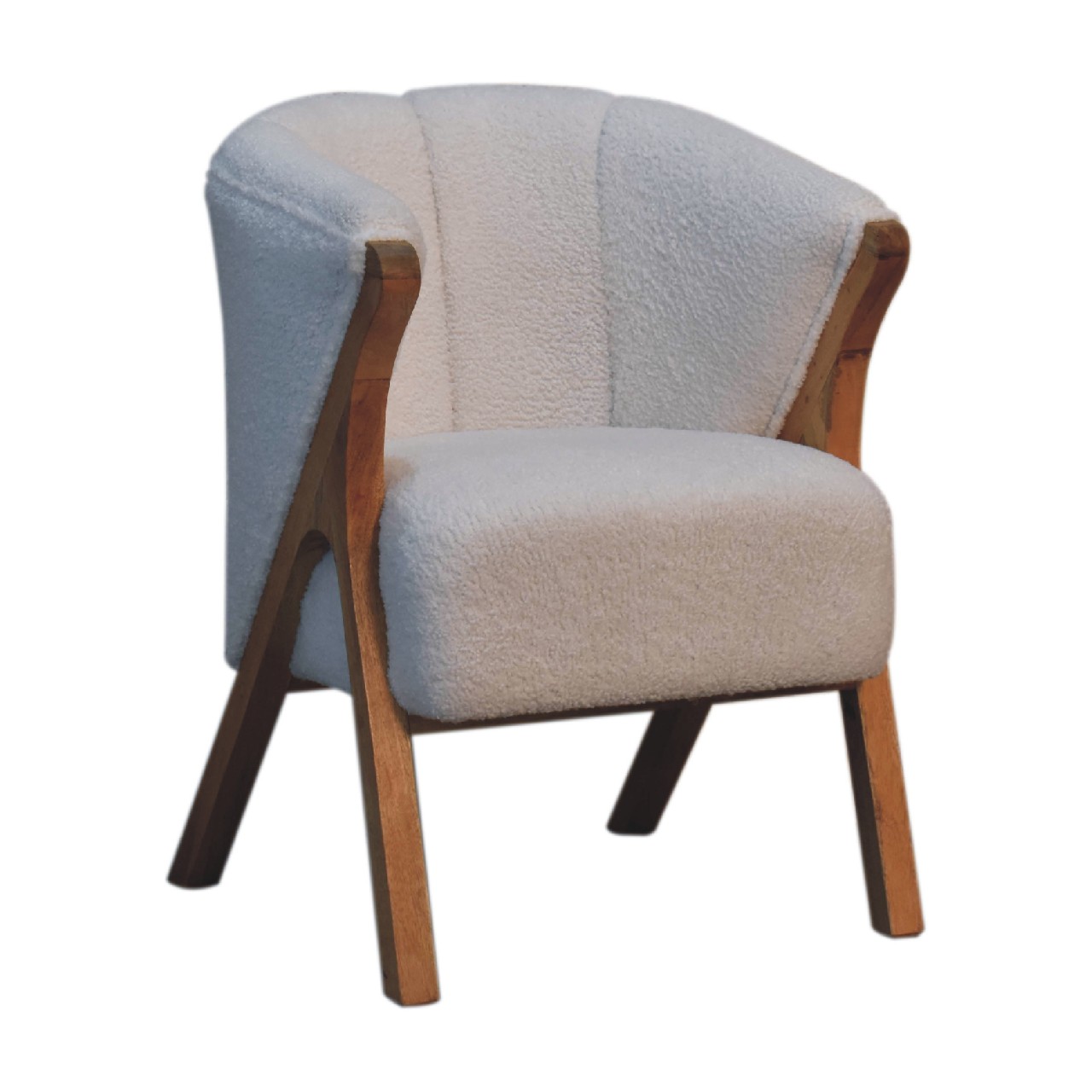 IN3534-2.jpg White Boucle Minimalistic Chair - Image 2