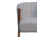 White Boucle Minimalistic Chair - Image 4