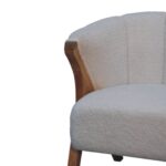 White Boucle Minimalistic Chair - Image 6