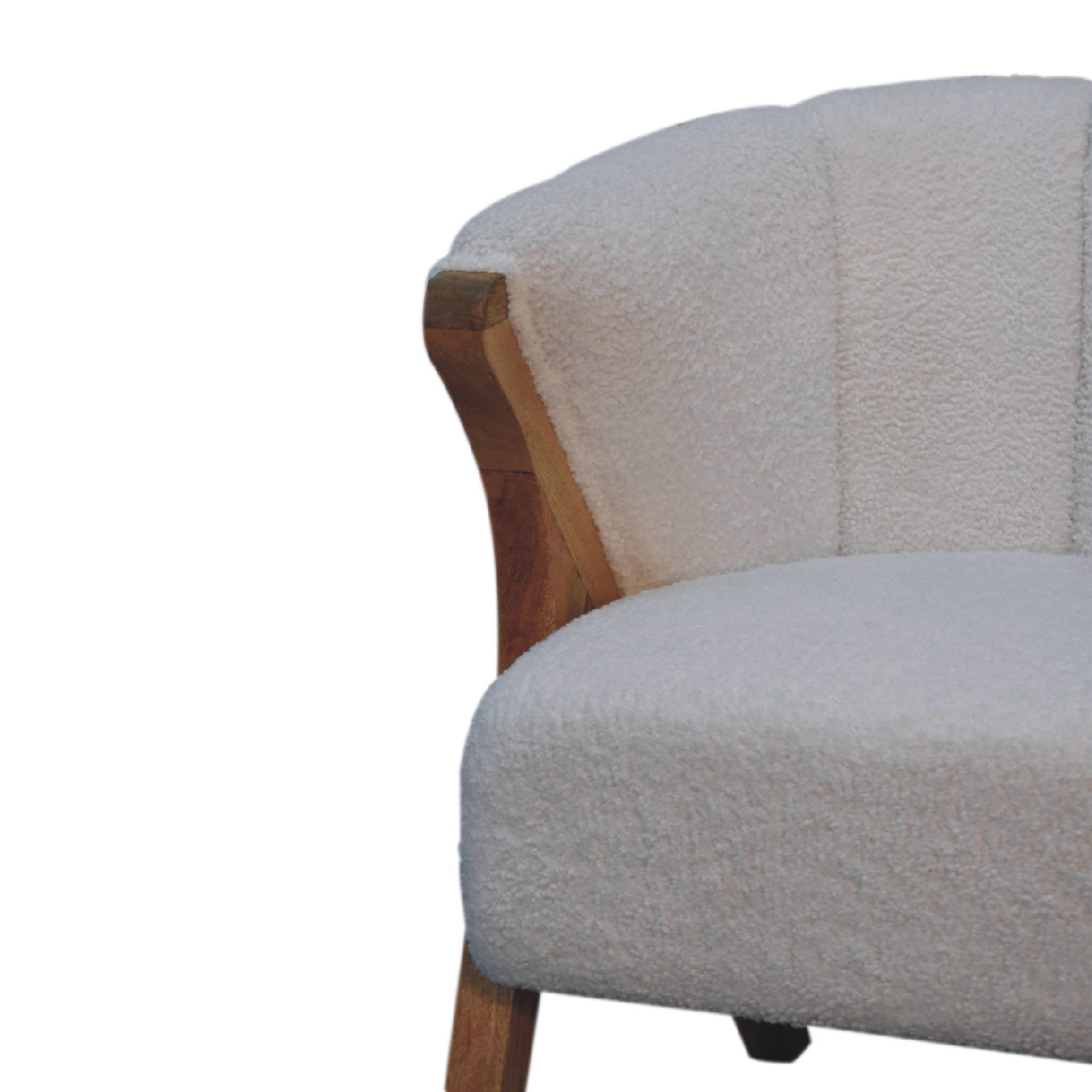 IN3534-6.jpg White Boucle Minimalistic Chair - Image 6