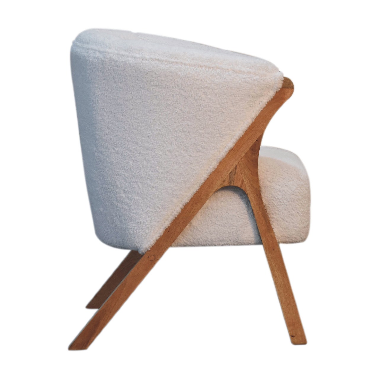 IN3534-8.jpg White Boucle Minimalistic Chair - Image 8