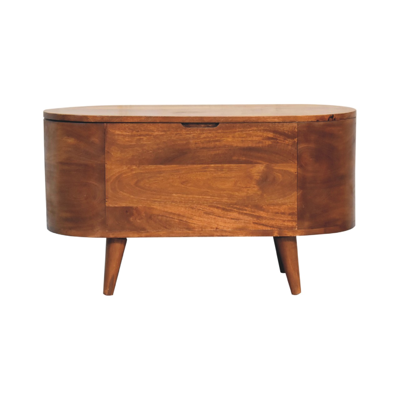 IN3540-1-1.jpg Chestnut Rounded Lid up Blanket Box - Image 1