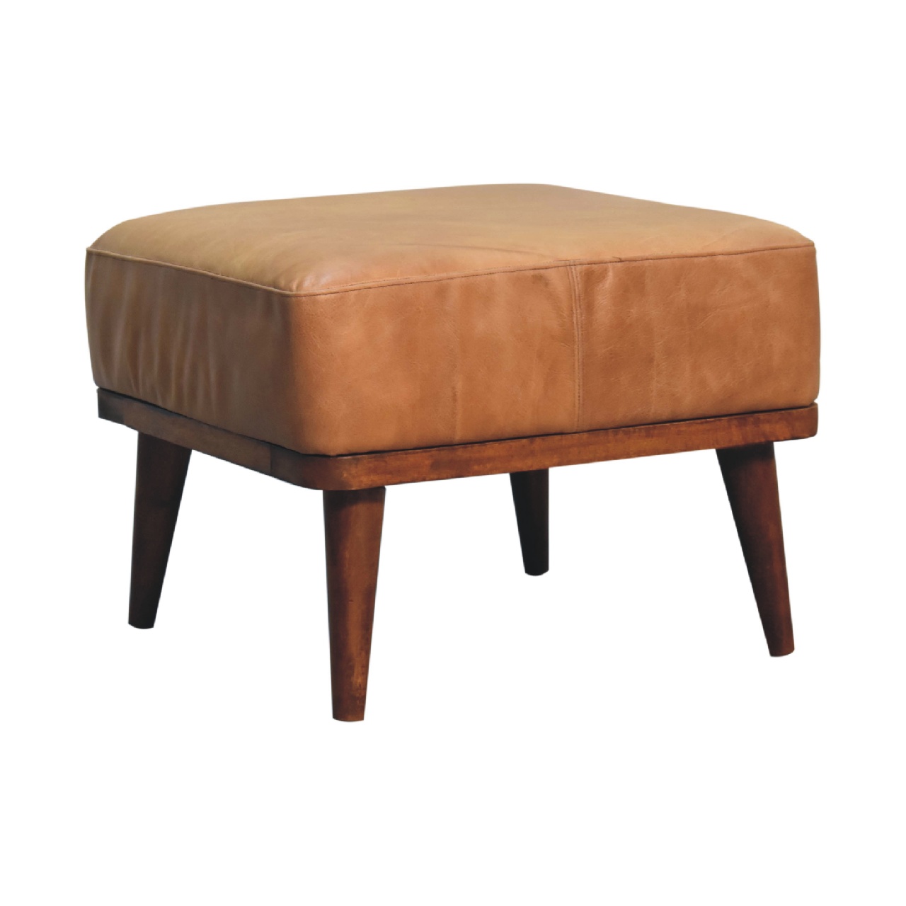 IN3560-2.jpg Tan Buffalo Leather Tan Footstool - Image 2