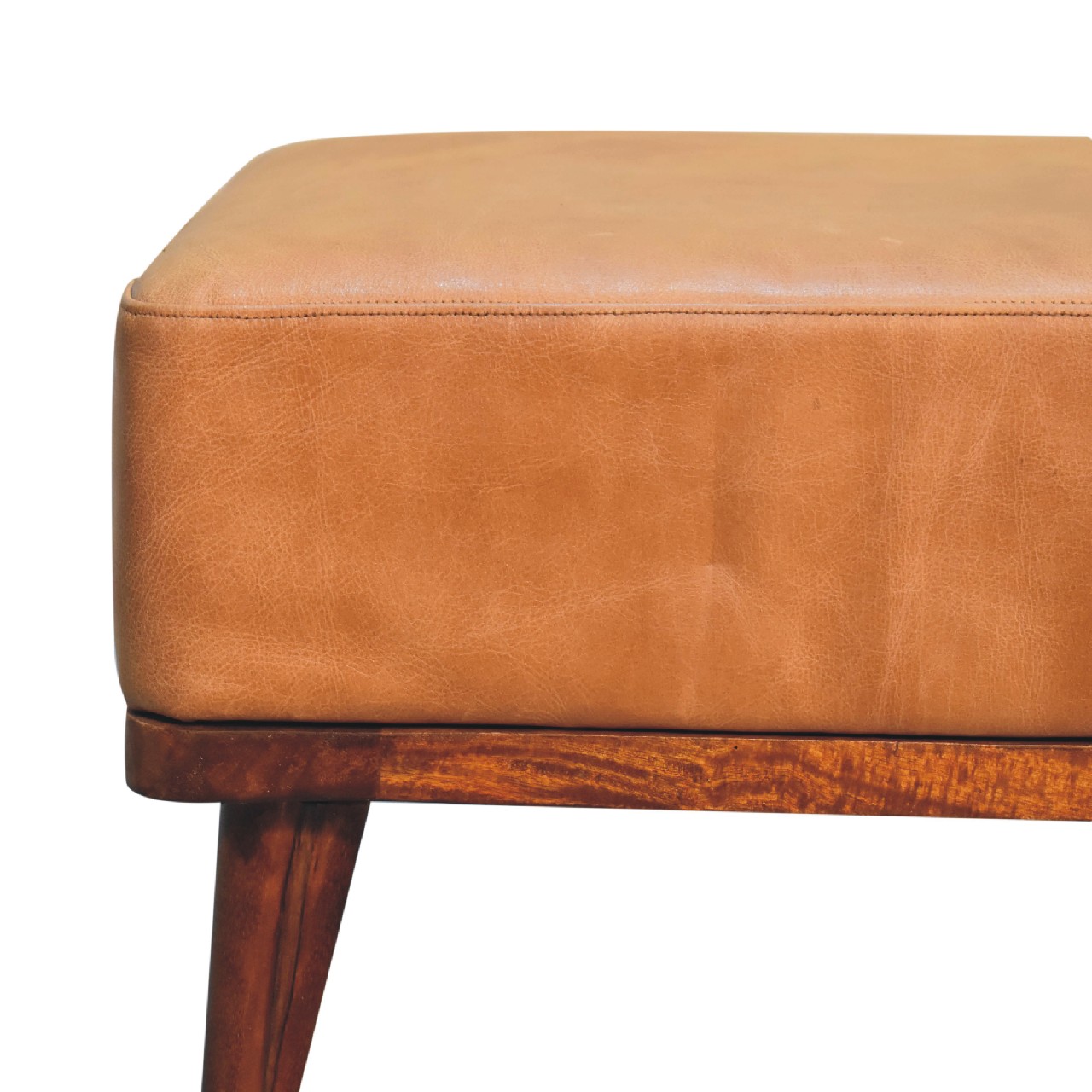 IN3560-4.jpg Tan Buffalo Leather Tan Footstool - Image 4