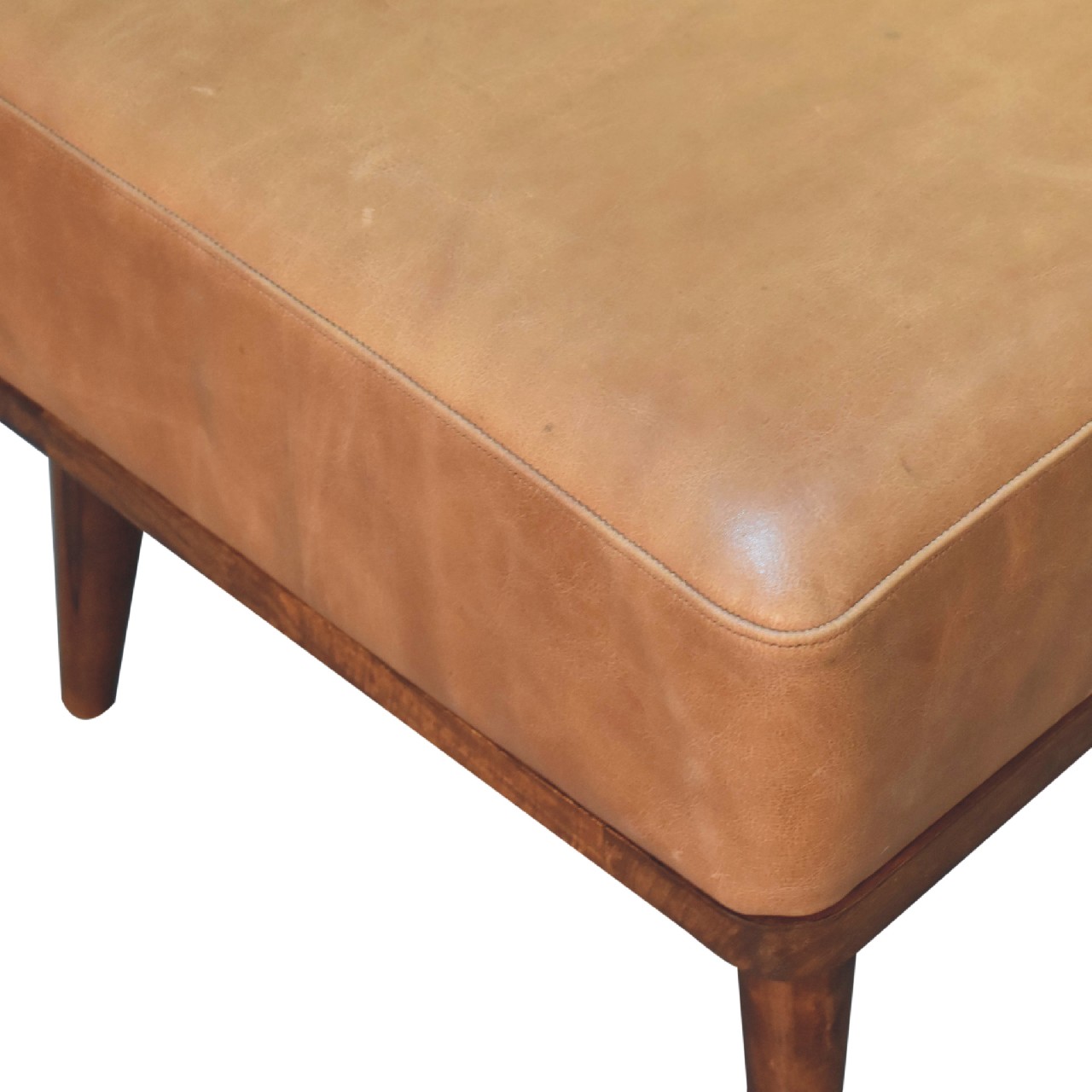 IN3560-5.jpg Tan Buffalo Leather Tan Footstool - Image 5