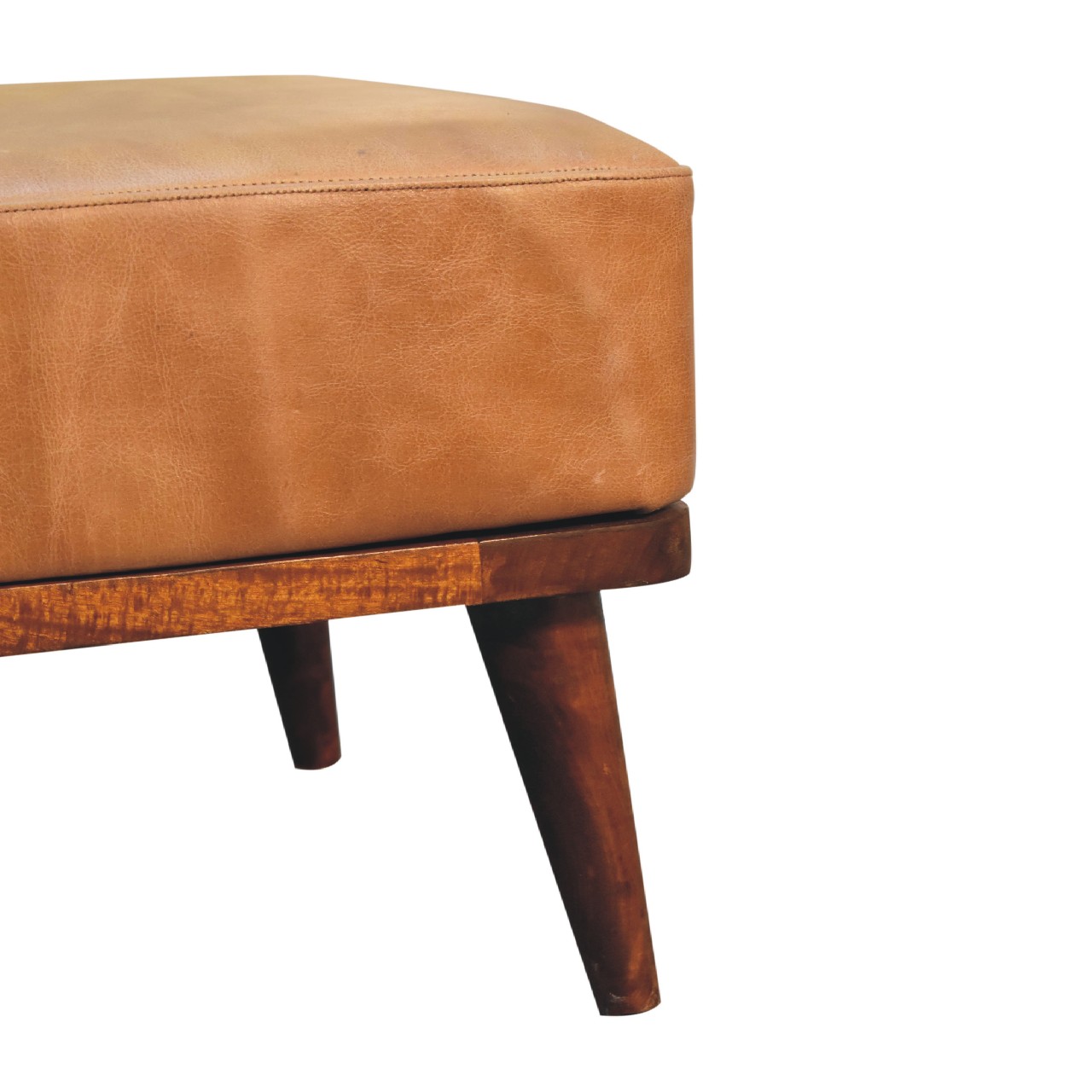 IN3560-6.jpg Tan Buffalo Leather Tan Footstool - Image 6