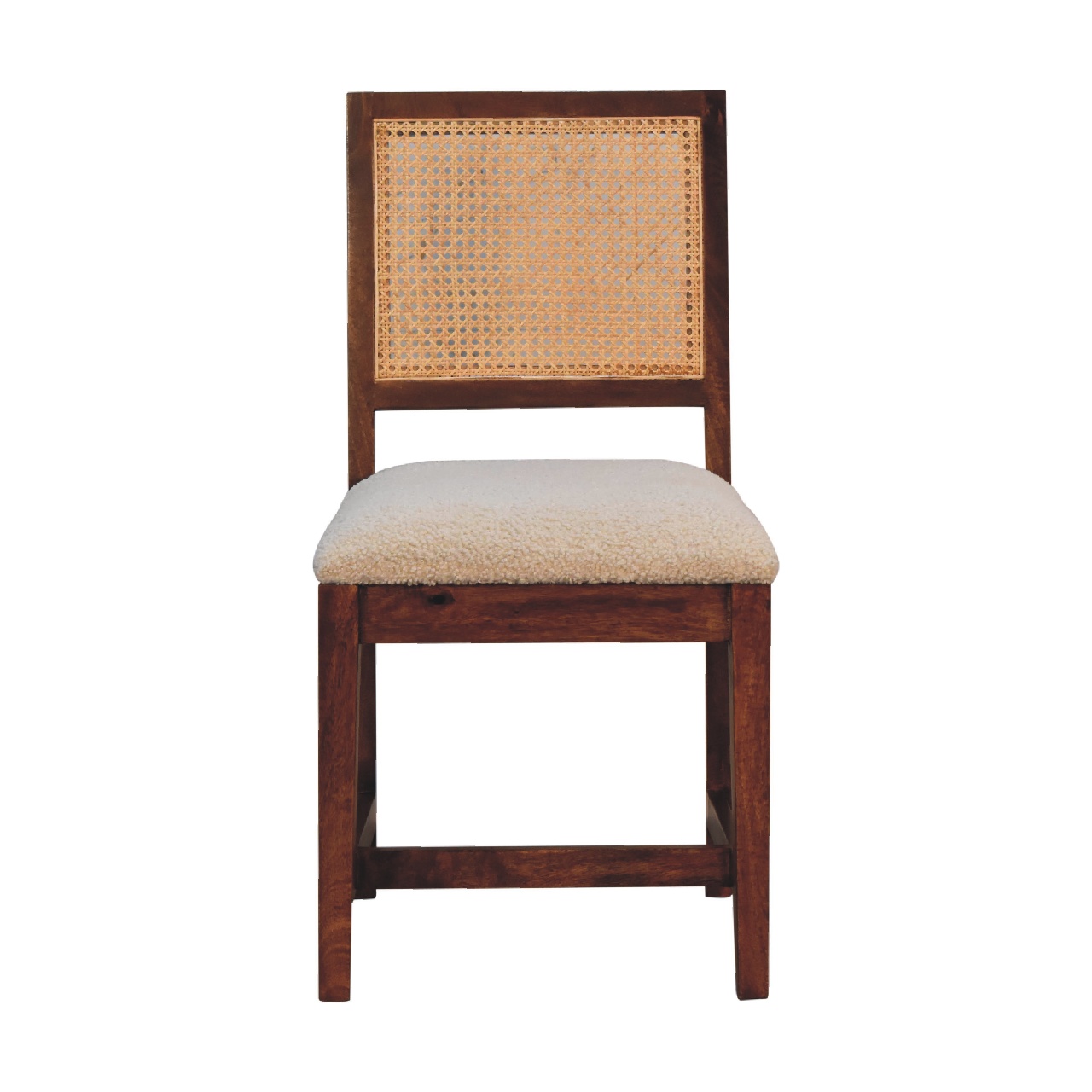 IN3587-1.jpg Cream Boucle Rattan Chair - Image 1