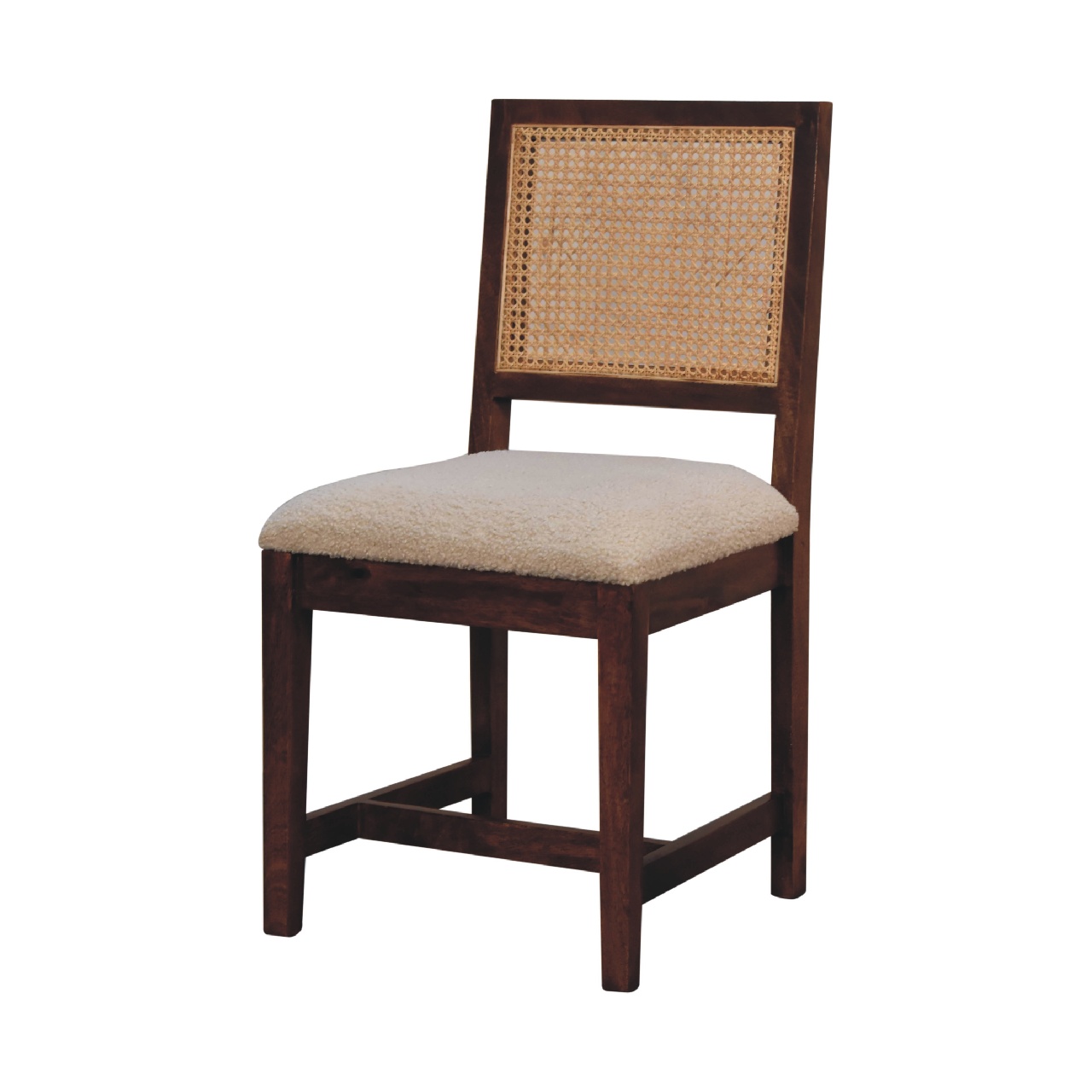 IN3587-2.jpg Cream Boucle Rattan Chair - Image 2