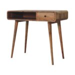 Curved Oak-ish Writing Desk - Image 2
