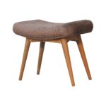 Mocha Faux Fur Curved Bench - Image 2