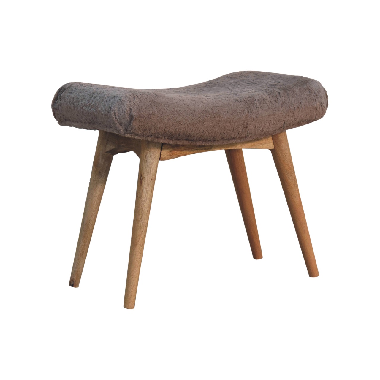 IN3635-3.jpg Mocha Faux Fur Curved Bench - Image 3