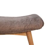 Mocha Faux Fur Curved Bench - Image 4