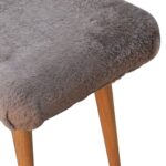 Mocha Faux Fur Curved Bench - Image 6