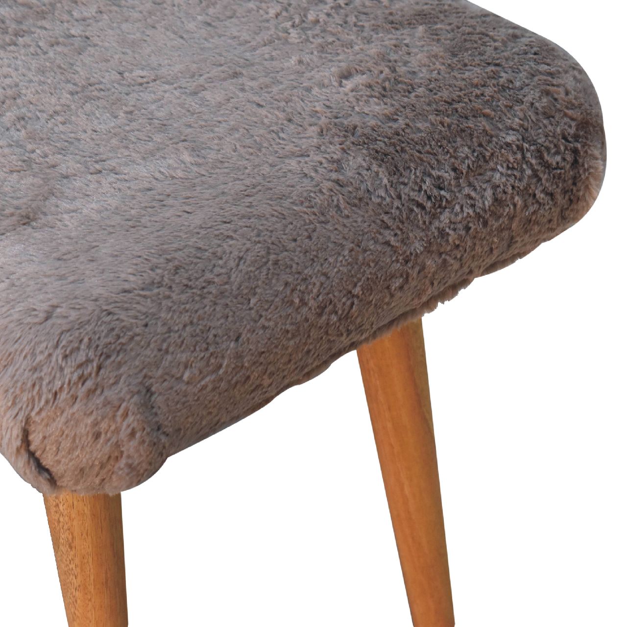 IN3635-6.jpg Mocha Faux Fur Curved Bench - Image 6