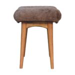 Mocha Faux Fur Curved Bench - Image 8