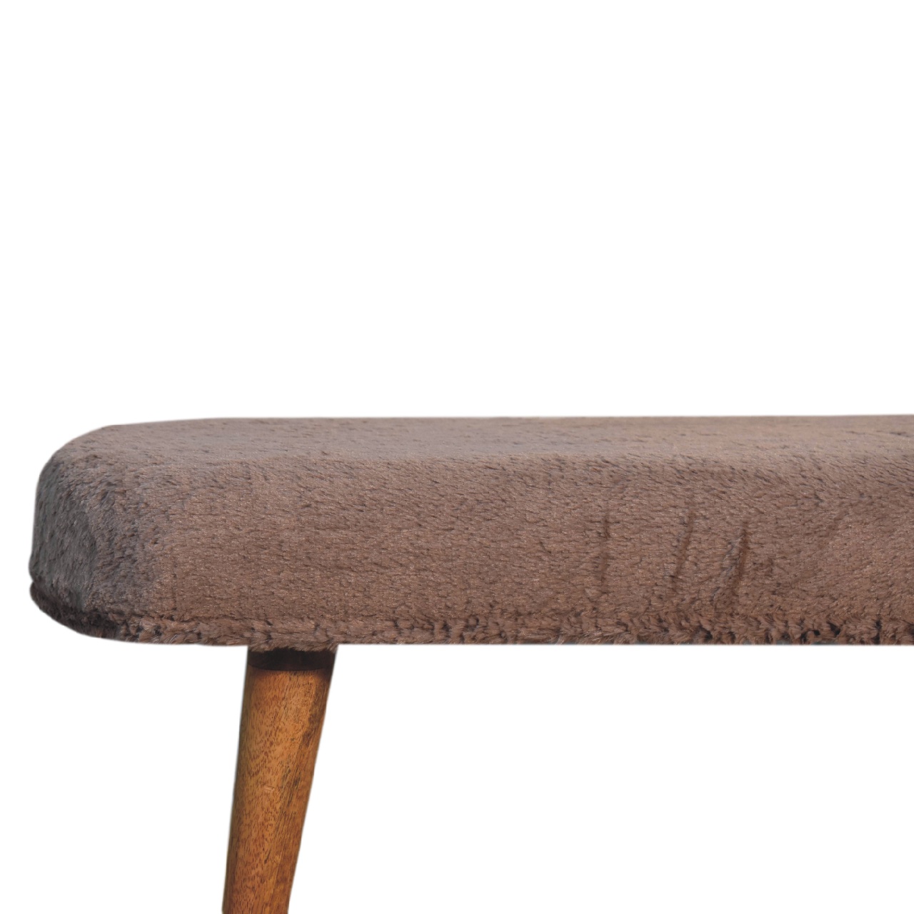 IN3637-5-1.jpg Mocha Faux Fur Fabric Bench - Image 5