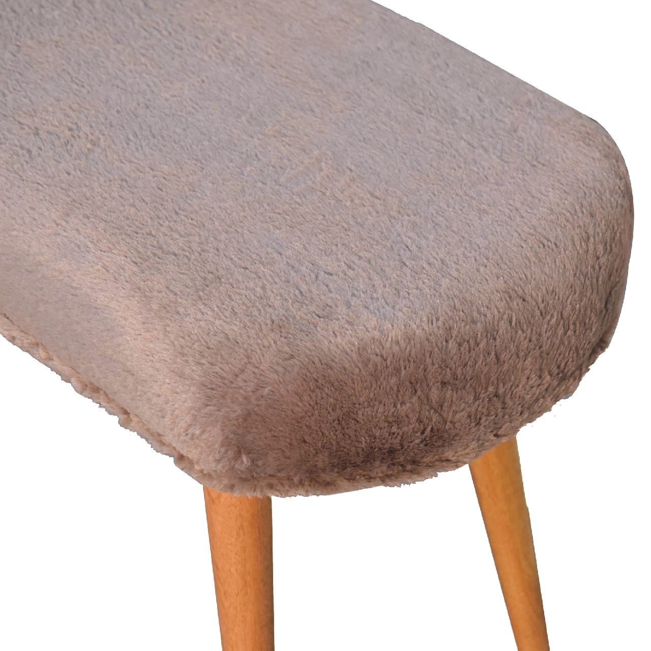 IN3637-7.jpg Mocha Faux Fur Fabric Bench - Image 7
